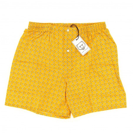 Caleçon ARTHUR jaune moutarde imprimé  - Matière noble 18,90€