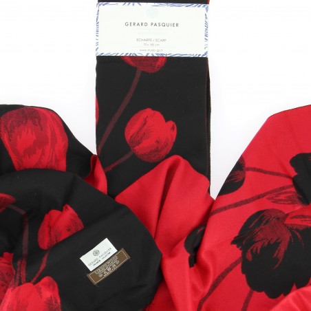 ECHARPE GERARD PASQUIER NOIRE ROUGE - Matière noble 19,90€