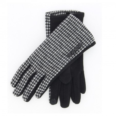 Gants Gérard PASQUIER, pied de poule noir/blanc - Matière noble 12,90€