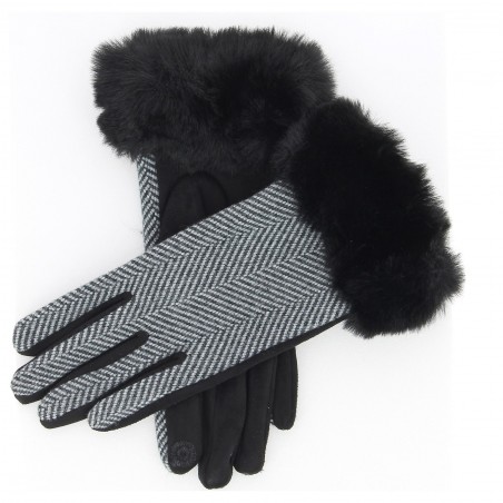 Gants Gérard PASQUIER, chevrons noir/blanc - Matière noble 12,90€