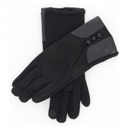 Gants Gérard PASQUIER, noir bi-matière - Matière noble 12,90€