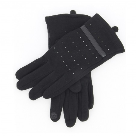 Gants Gérard PASQUIER, noir et strass - Matière noble 12,90€