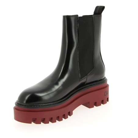 Bottines femme Calvin KLEIN FLATFORM  noire - Matière noble 69,90€