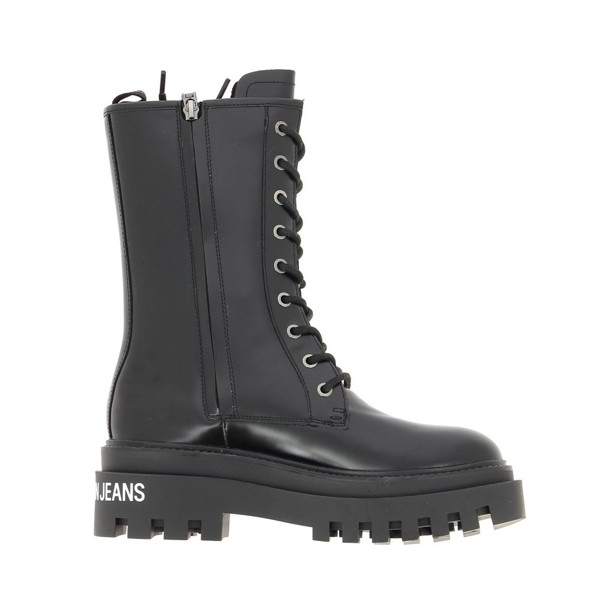 Bottines femme cuir CALVIN KLEIN Flatform noire - Matière noble 69,90€