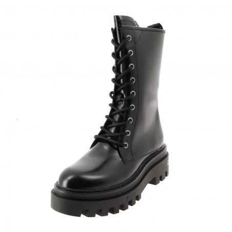 Bottines femme cuir CALVIN KLEIN Flatform noire - Matière noble 69,90€