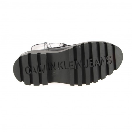 Bottines femme cuir CALVIN KLEIN Flatform noire - Matière noble 69,90€