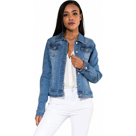 Veste Jean Nina Carter Denim clair - Matière-noble