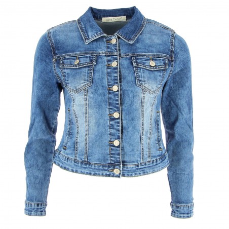 Veste Jean Nina Carter Denim clair - Matière-noble