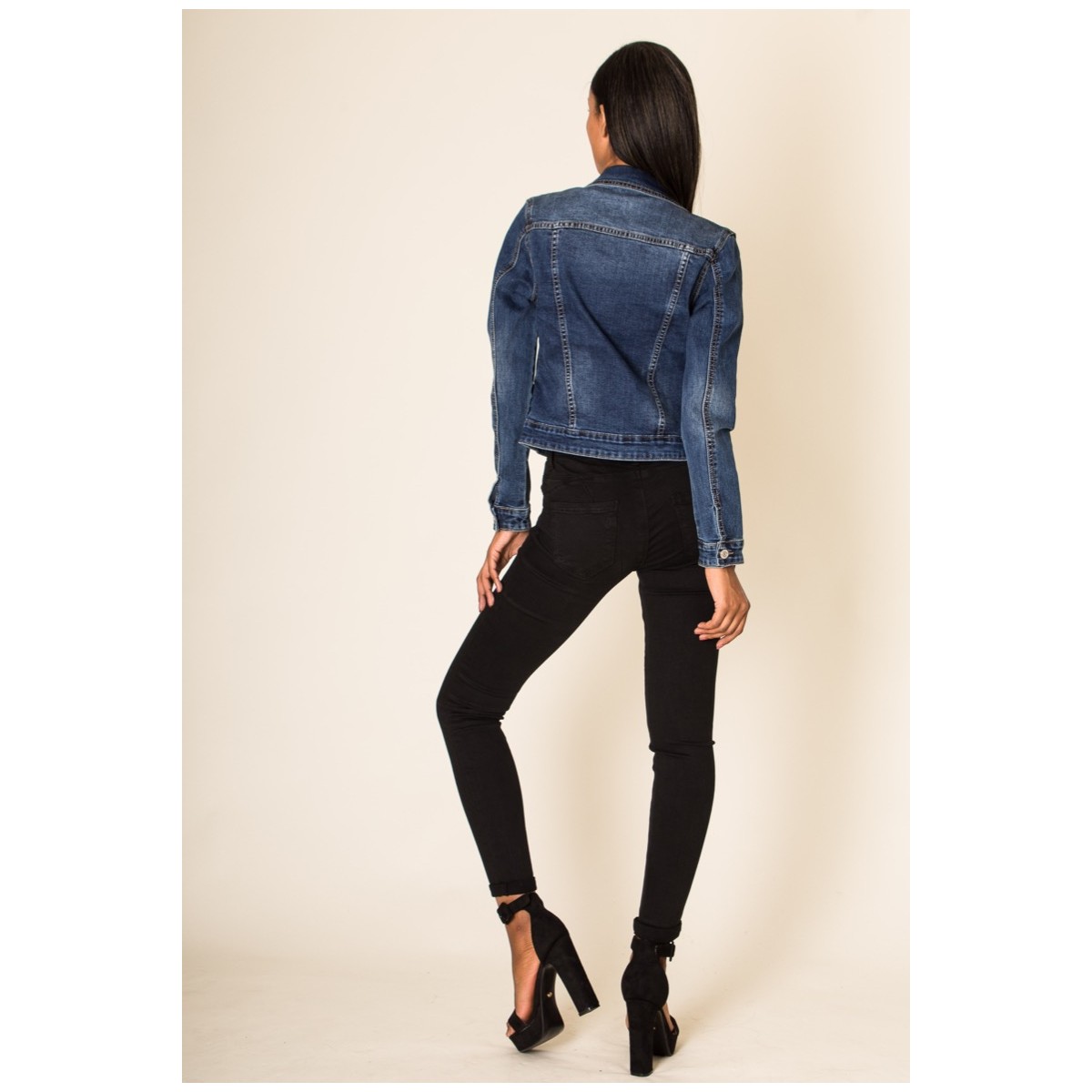 Veste en jean foncé Nina Carter - Matière noble