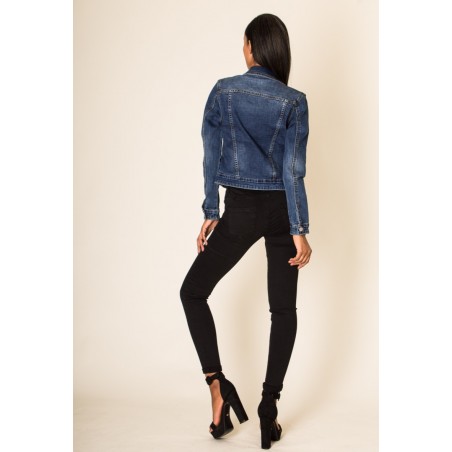 Veste en jean foncé Nina Carter - Matière noble