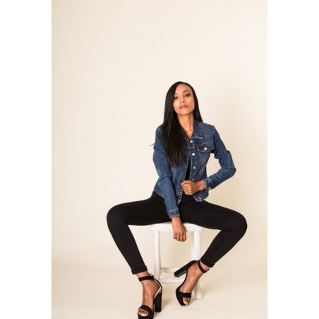 Veste en jean foncé Nina Carter - Matière noble