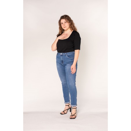 Pantalon stretch noir femme - Matière noble 29,90€