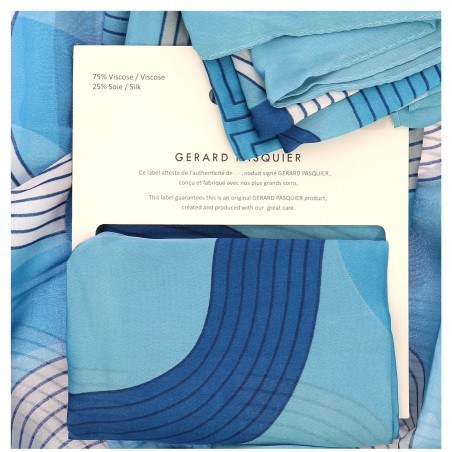 Foulard soie et viscose bleu G.Pasquier - Matière noble 12,90€
