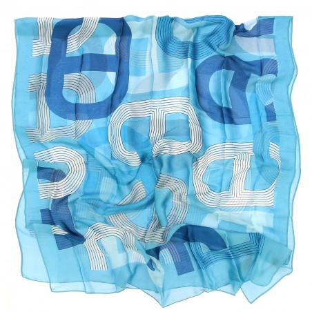 Foulard soie et viscose bleu G.Pasquier - Matière noble 12,90€