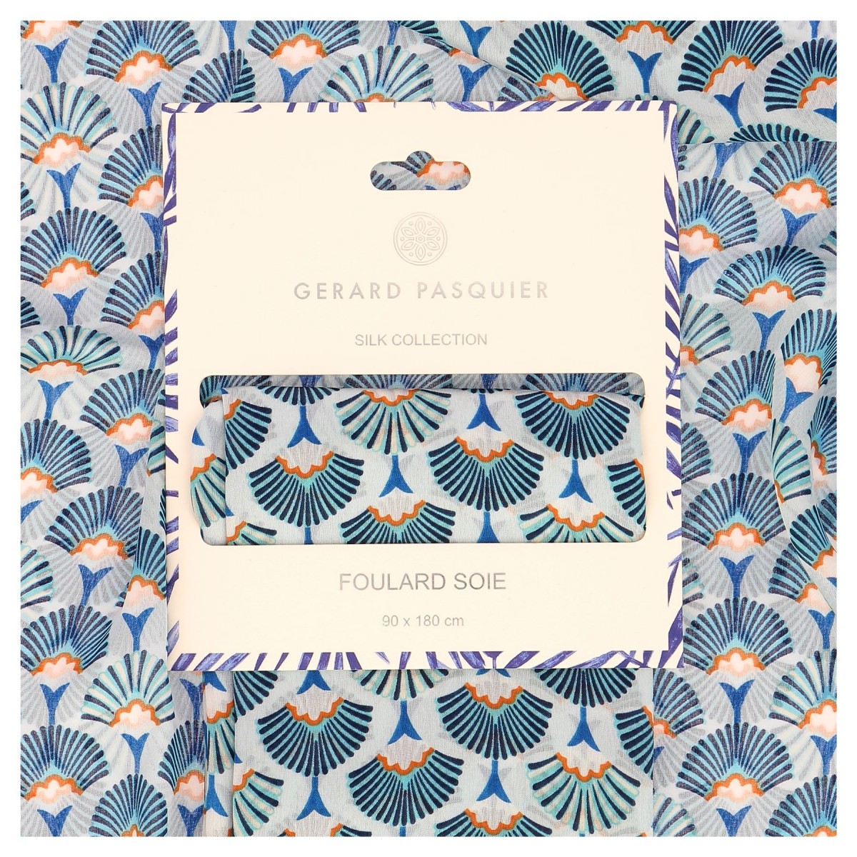 Foulard soie et viscose bleu G.Pasquier - Matière noble 12,90€