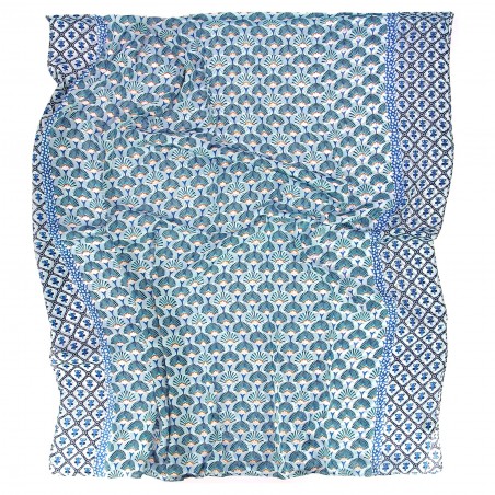 Foulard soie et viscose bleu G.Pasquier - Matière noble 12,90€