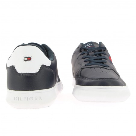 Baskets TOMMY HILFIGER Cupsole cuir marine - Matière noble 59,90€