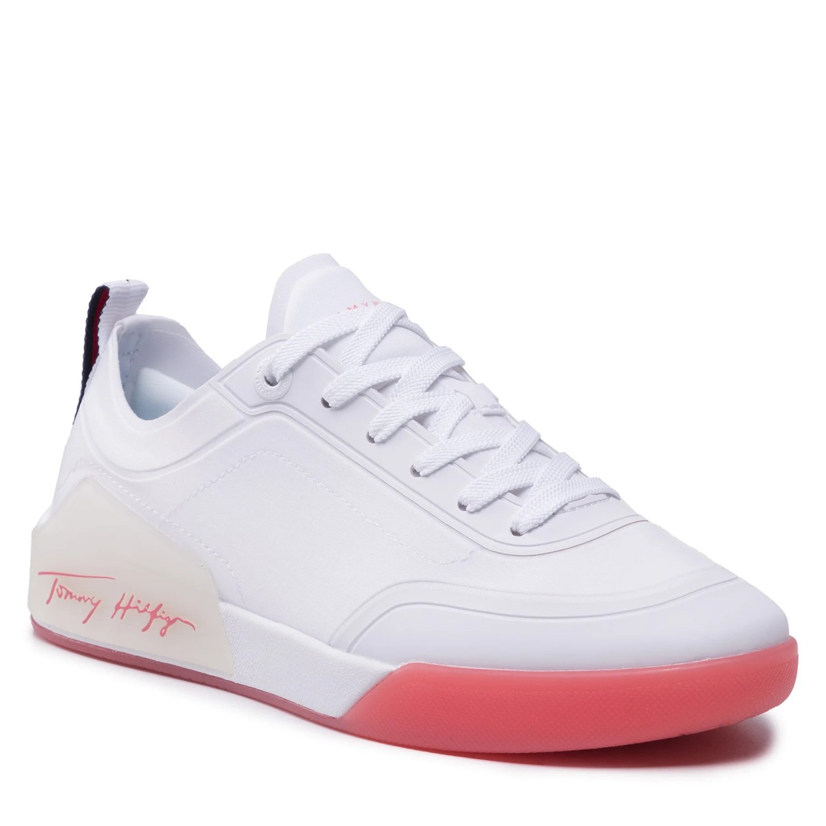 Sneakers femme TOMMY HILFIGER Elevated Crystal rose/blanc - Matière noble  59,00€