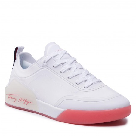 Sneakers femme TOMMY HILFIGER Elevated Crystal rose/blanc - Matière noble 59,00€