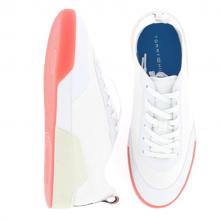 Sneakers femme TOMMY HILFIGER Elevated Crystal rose/blanc - Matière noble 59,00€