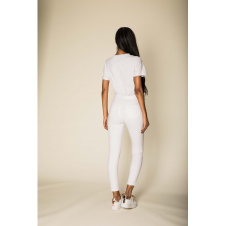 Pantalon stretch slim blanc Nina Carter - Matière noble 29,90€